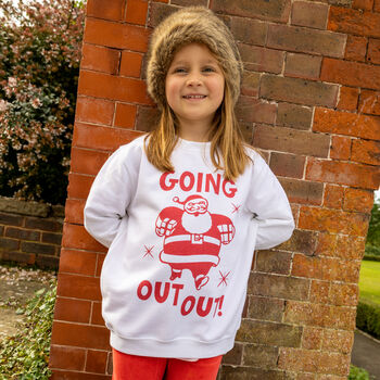 Going Out Out Santa Girls' Christmas Jumper, 3 of 4
