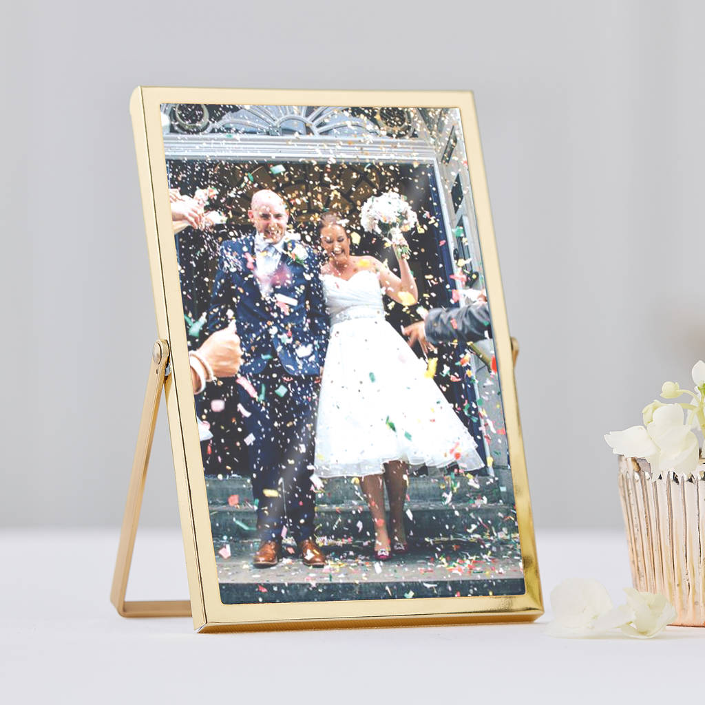 Stylish And Simple Gold Photo Freestanding Frame, 1 of 3