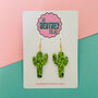 Cactus Glitter Earrings, thumbnail 1 of 2