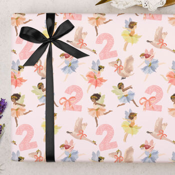 Three Sheets Of Children's 2nd Birthday Fairy Wrapping Paper, 2 of 2