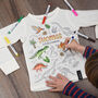 Personalised Dinosaur Colour In Top With Fabric Pens, thumbnail 1 of 10