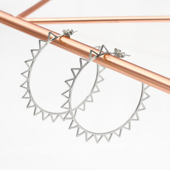 Gold Plated Or Sterling Silver Cut Out Sun Hoops, 2 of 7