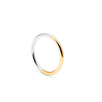 2mm 9ct Yellow And White Gold Halo Wedding Band Round, 2 of 5
