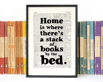 Literary 'Stack Of Books By The Bed' New Home Print, 2 of 5