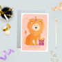 Happy Birthday Lion With Presents Greeting Card, thumbnail 1 of 2