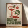 Cocktail Print | Pouring Classics Poster | Retro Mid Century Illustration | Disco And Vinyl Wall Art, thumbnail 1 of 8