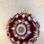 Maroon Floral Velvet Round Clutch, thumbnail 1 of 6