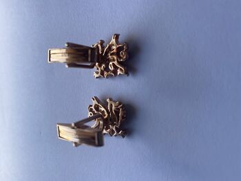 Welsh Dragon Cufflinks In Silver And Rose Gold, 3 of 4