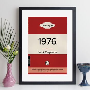 Personalised 50th Birthday Print 1976 Book Cover Gift, 7 of 12