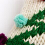 Pom Pom Christmas Tree Cushion Cover Easy Knitting Kit, thumbnail 4 of 9