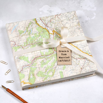 Personalised Map Location Wedding Guest Book, 8 of 8