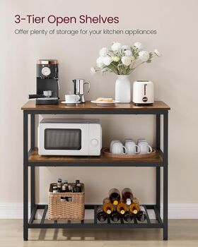 Three Tier Kitchen Island With Worktop Shelves, 3 of 6