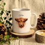 Personalised Name Boy Highland Cow Ceramic Mug, thumbnail 2 of 5