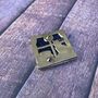 Cat And Books Enamel Pin With Shaker Moving Glitter And Stars, thumbnail 3 of 4