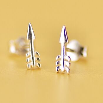 Tiny 18ct Gold Plate Arrow Stud Earrings, 6 of 10