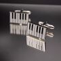 Piano Key Silver Cufflinks Gift, thumbnail 4 of 4