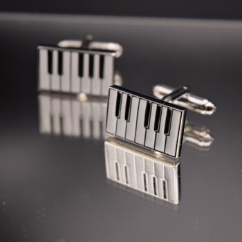 Piano Key Silver Cufflinks Gift, 4 of 4