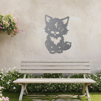 Cute Kitten Metal Wall Art For Garden, Gift Idea For Her, 7 of 10