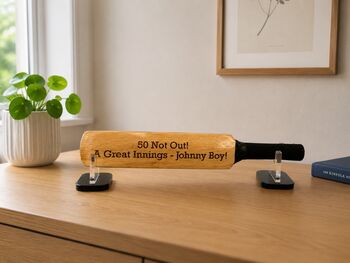 Personalised Cricket Bat Mini With Optional Stand, 12 of 12