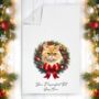 Personalised Cat In Christmas Wreath Gift Tea Towel, thumbnail 4 of 12