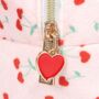 Love Heart Cherry Print Makeup Bag With Enamel Zip Pull, thumbnail 4 of 4