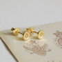 Tiny Silver Button Stud Earrings, thumbnail 4 of 9