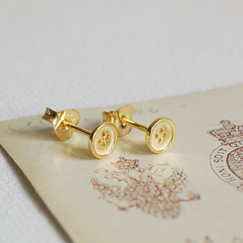 Tiny Silver Button Stud Earrings, 4 of 9