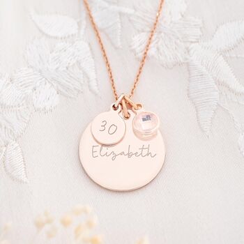 Personalised Birthday Disc Name Necklace, 7 of 11