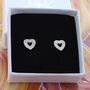 Outlined Simple Heart Studs, thumbnail 1 of 2