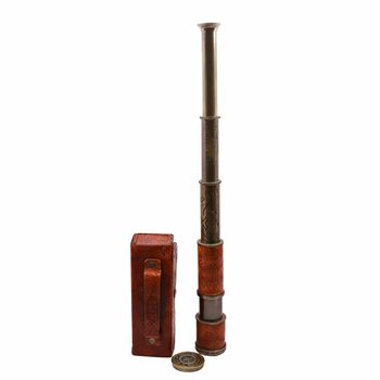Brass Marine Dollond London Telescope With Leather Case, 2 of 8