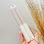 Two Tone Beige And White Taper Candle, thumbnail 2 of 3
