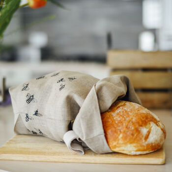 Natural Linen Bee Bread Bag, 2 of 3