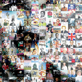 Charlie Chaplin Mosaic Portrait Made Up Of Traditional British Icons, 2 of 4