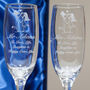 Mr And Mrs Engraved Champagne Flute Set, thumbnail 3 of 6