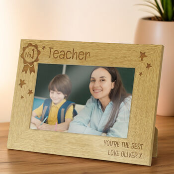 Personalised N.One 6x4 Landscape Wooden Photo Frame, 2 of 5