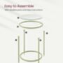 Round Side Table Tempered Glass Steel Frame, thumbnail 8 of 12