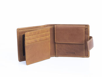 Personalised Men's Oiled Leather Wallet Rfid Cognac Brown, 6 of 8