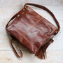 Leather Pocket Hobo Tote With Tassel, thumbnail 5 of 7