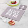 Girl's Personalised Sister Placemat And Coaster Set, thumbnail 3 of 8