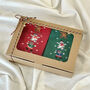 Two Pack Of Snowy Chrlstmas Socks In Box, thumbnail 1 of 5