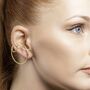 Hoop Ear Cuff Gold Plated Silver Stud Earrings, thumbnail 1 of 4
