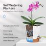 Set Of Three White Self Watering Plants Pots, thumbnail 4 of 8