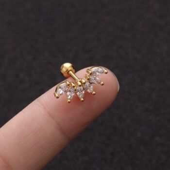 Dainty Gold Screwback Studs For Her, 5 of 9