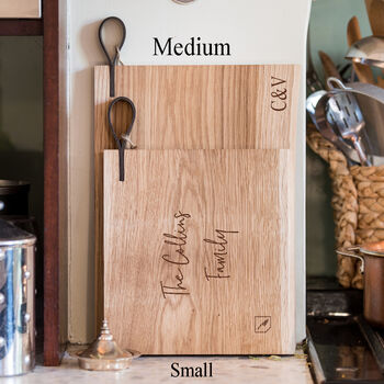 Personalised Solid Oak Chopping Board, 2 of 9
