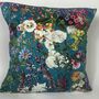 Velvet English Flower Garden Cushion Cover, thumbnail 2 of 5