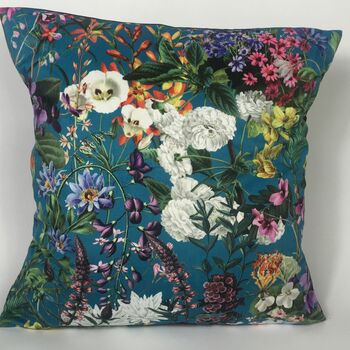Velvet English Flower Garden Cushion Cover, 2 of 5