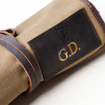 Personalised Leather And Canvas Brush And Pencil Roll, 8 of 8