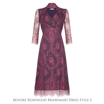 Bespoke Bridesmaid Dresses In Rosewood Lace, 6 of 7