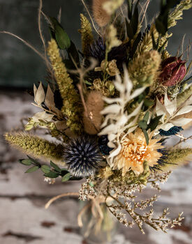 Dried Flower Mini Milk Bottle With Thistles, 3 of 3