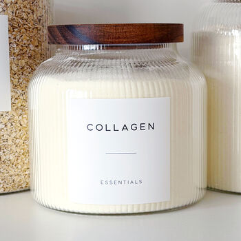 Ribbed Glass Storage Jar With Personalised Label, 9 of 12